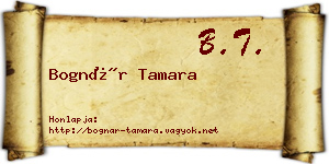 Bognár Tamara névjegykártya