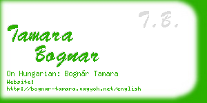 tamara bognar business card